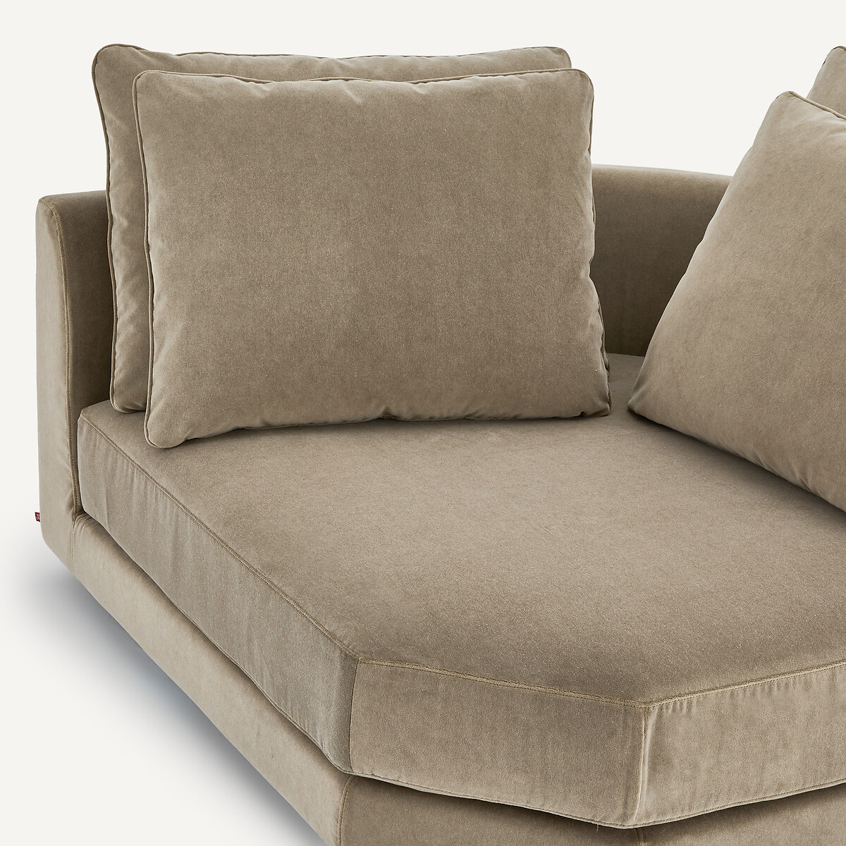 Modulares Ecksofa in stonewashed Velours, TIBERIO shiitakegrau, AM.PM