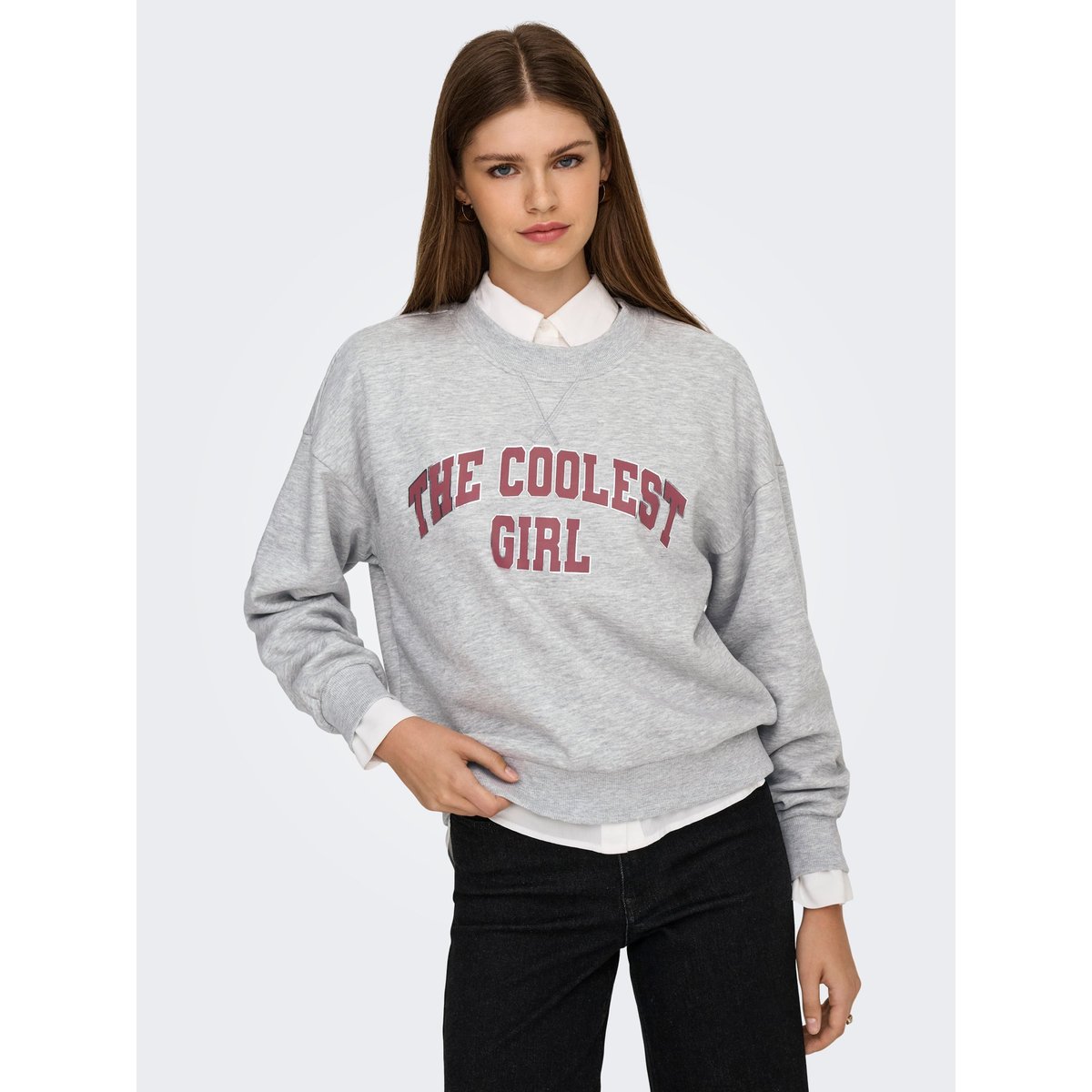 Sweat-Shirt light grey melange 1, ONLY