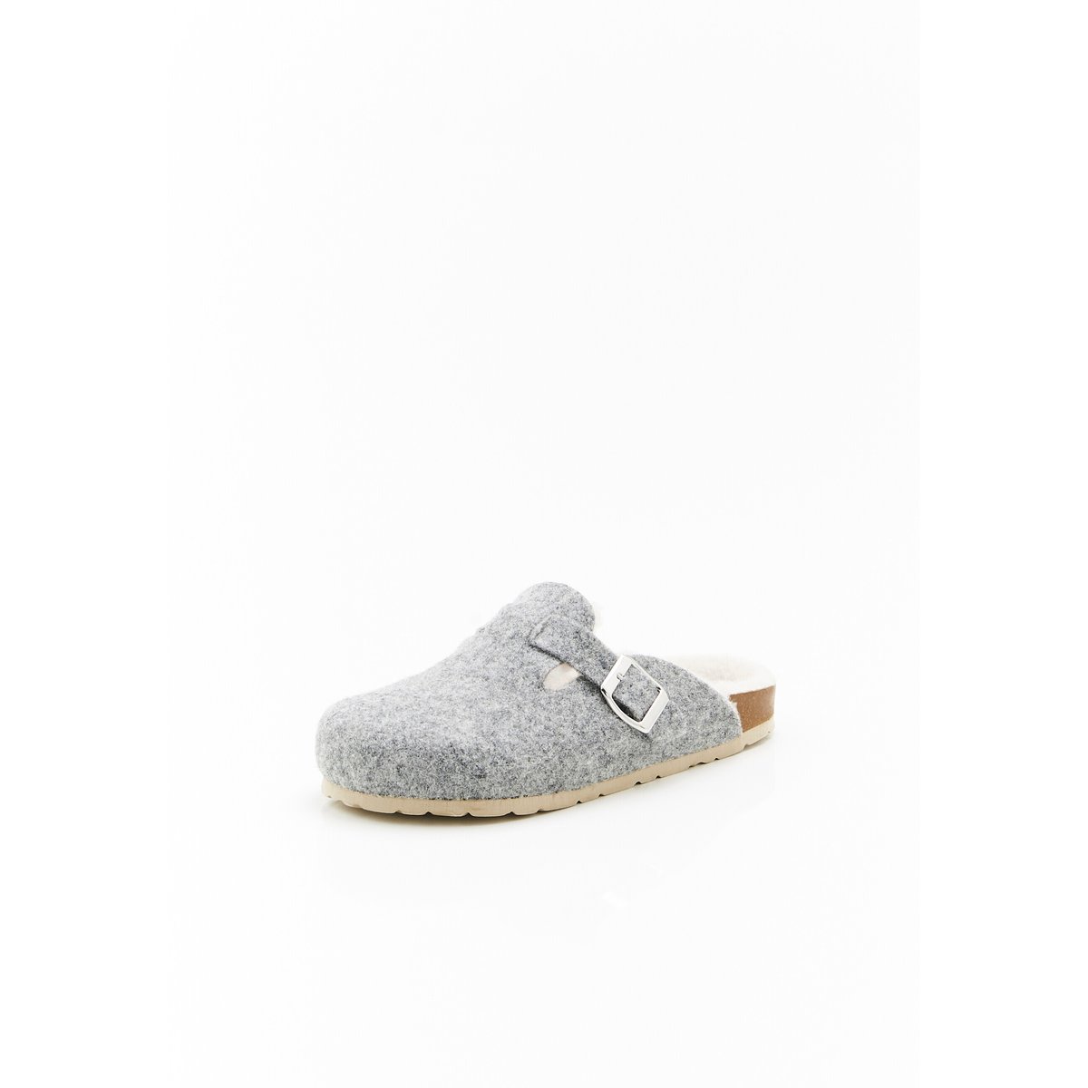 Mules-sabots fourrées thermolactyl gris chiné, DAMART