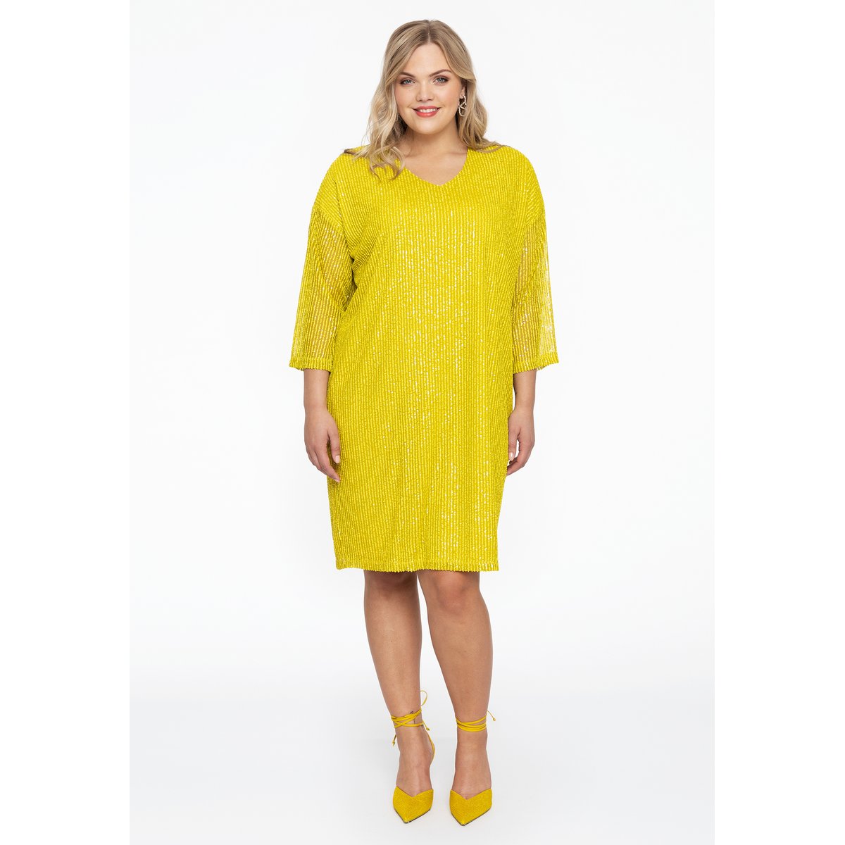 Tunique ornementée de sequins / à sequins jaune, YOEK