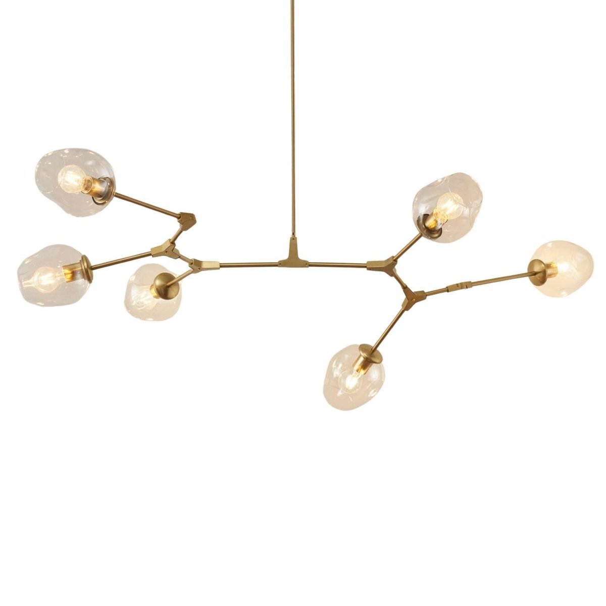 Lustre avec globes en verre - OFÉLIA transparent et doré, KOSILUM