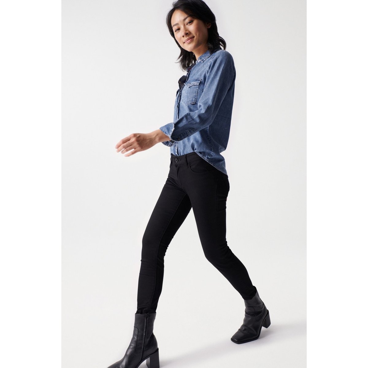 JEAN WONDER PUSH UP SKINNY noir, SALSA JEANS