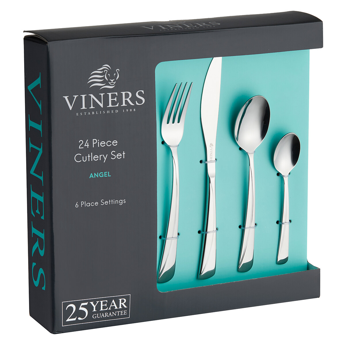 24-Piece Angel Stainless Steel Cutlery Set silver-coloured, VINERS