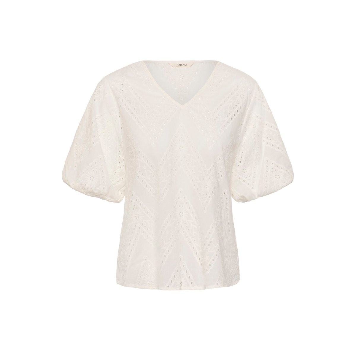 Blouse à manches courtes blanc snow white, CREAM