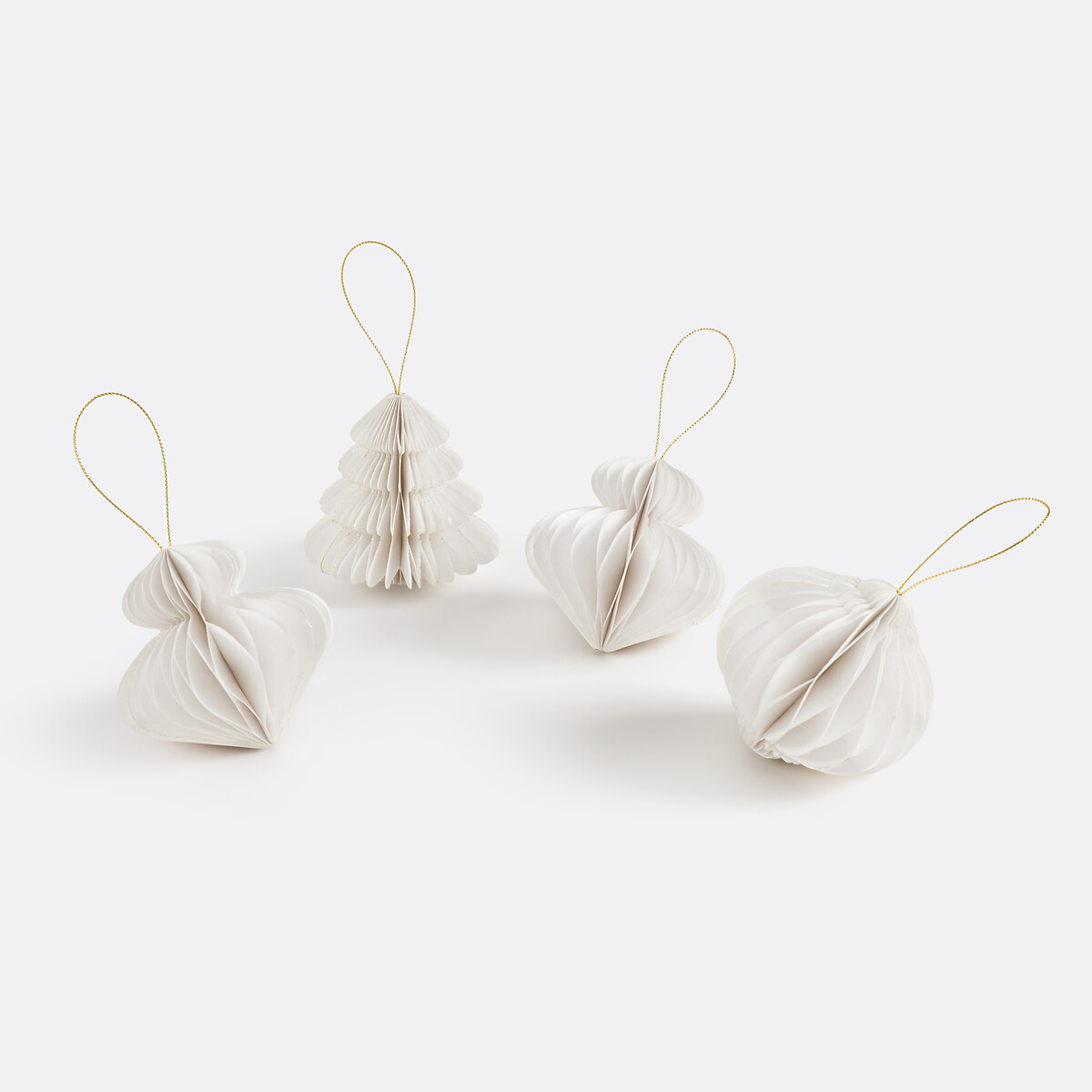 Lot de 4 décorations de Noël en papier, Caspar blanc, LA REDOUTE INTERIEURS