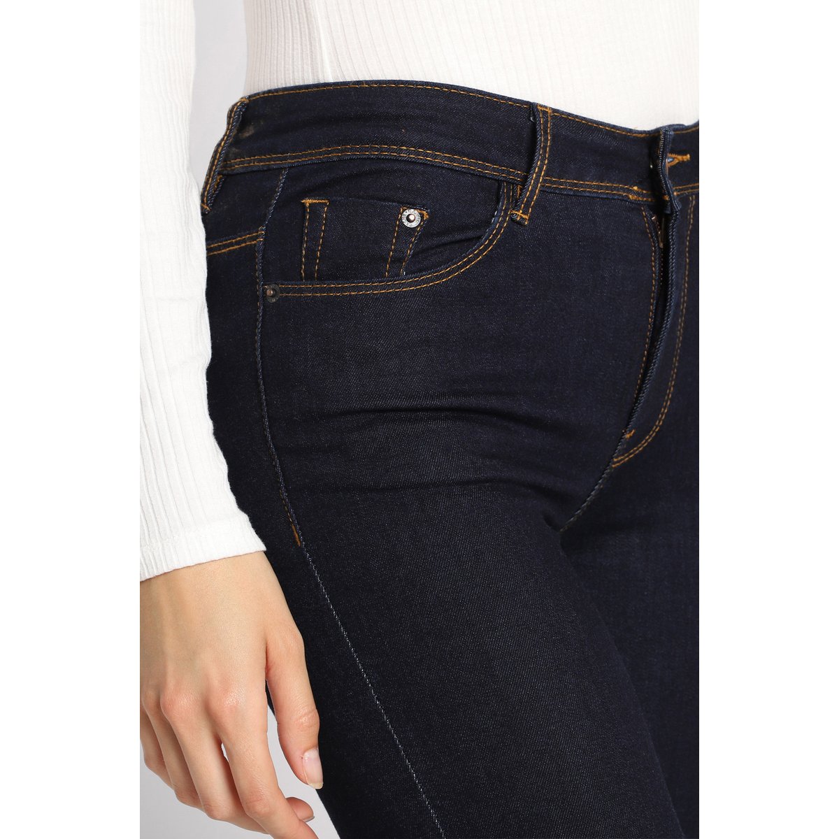 Jeans slim 5 poches denim brut, CACHE CACHE