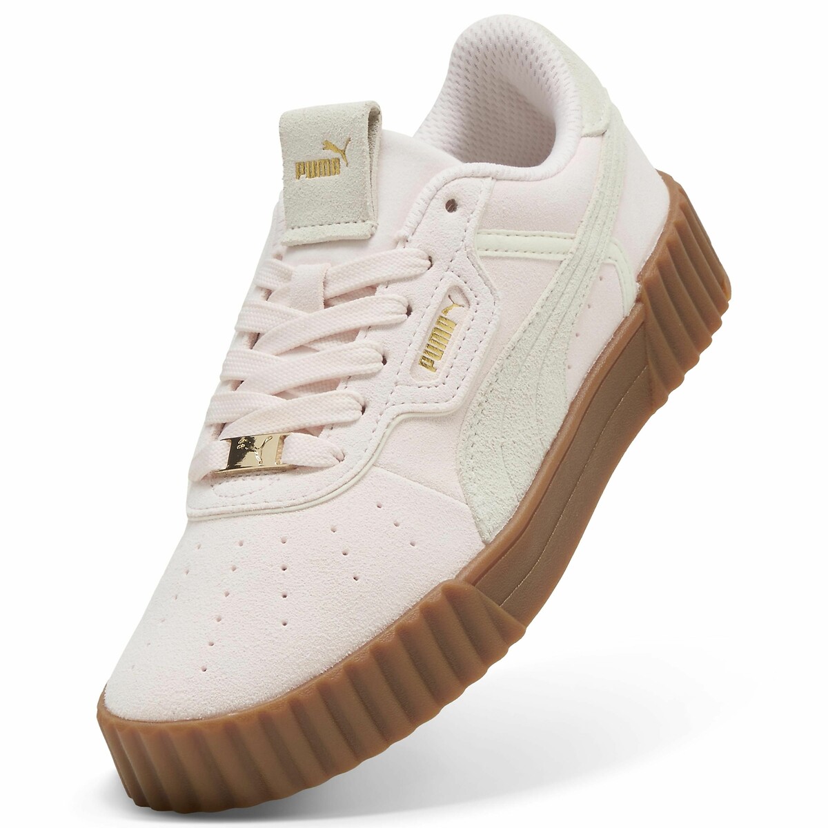 Baskets Carina 3.0 Luxe Suede rose clair/blanc, PUMA