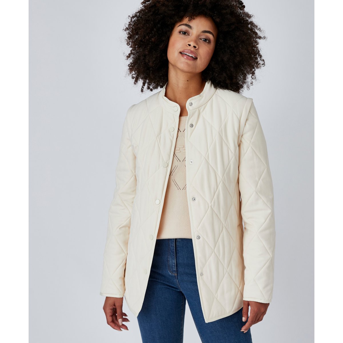 Veste manches amovibles marron beige pâle, DAMART