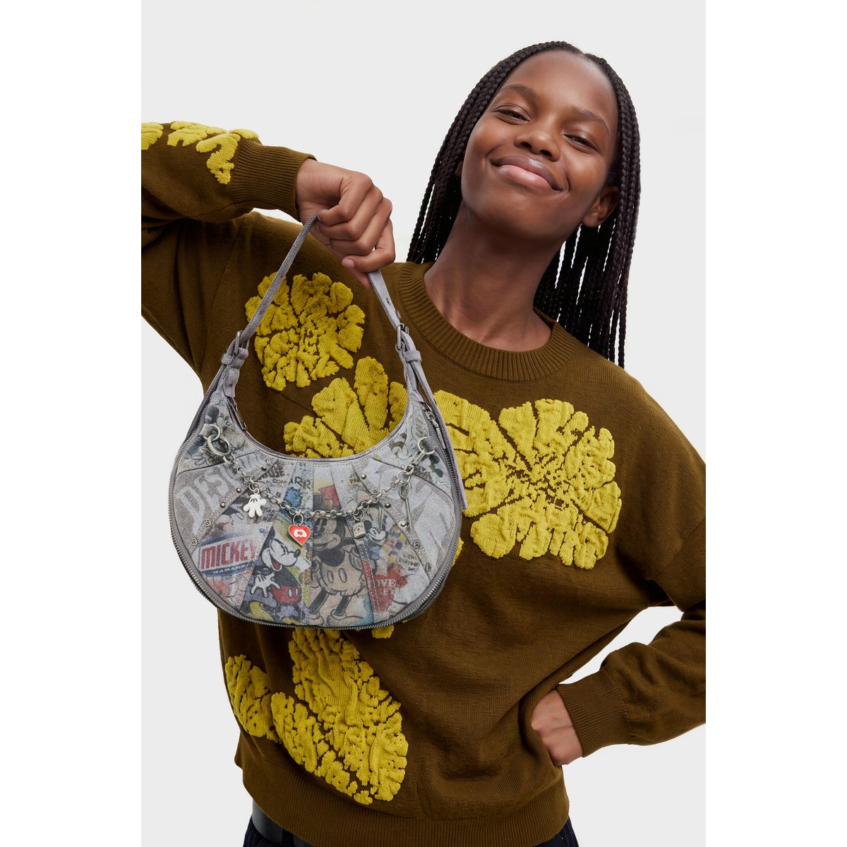 Sac denim moyen Mickey™ noir, DESIGUAL