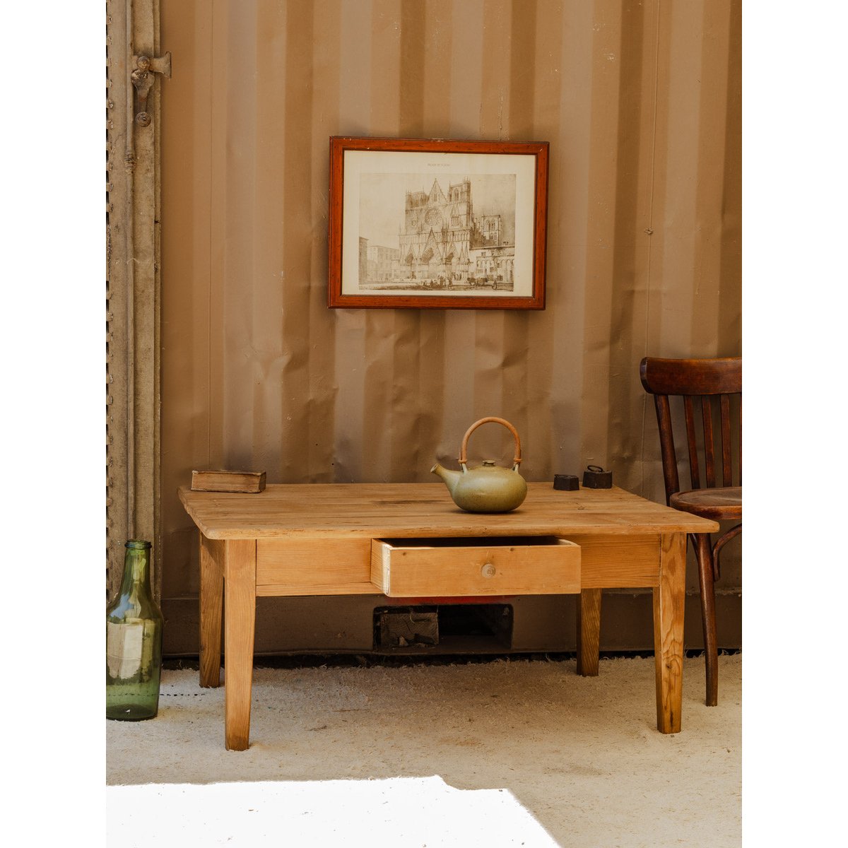 Table basse en bois Léonie N°1059 - Bon état bois clair, DEBONGOUT