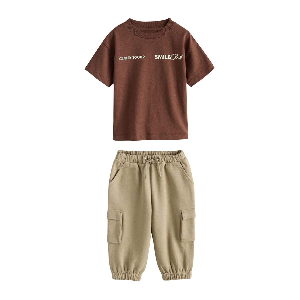 T-shirt et pantalon de jogging, 4 pièces marron/crème, NEXT