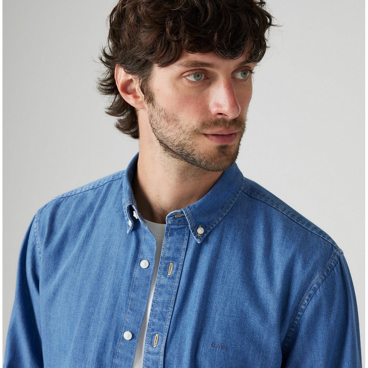 Chemise droite oxford col boutonné bleu, LEVI'S