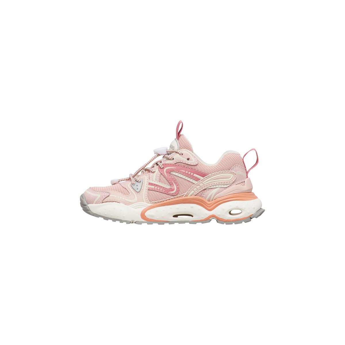 Sneakers en écopelle et tissu FLYNER. rose poudré-blanc, NATURINO