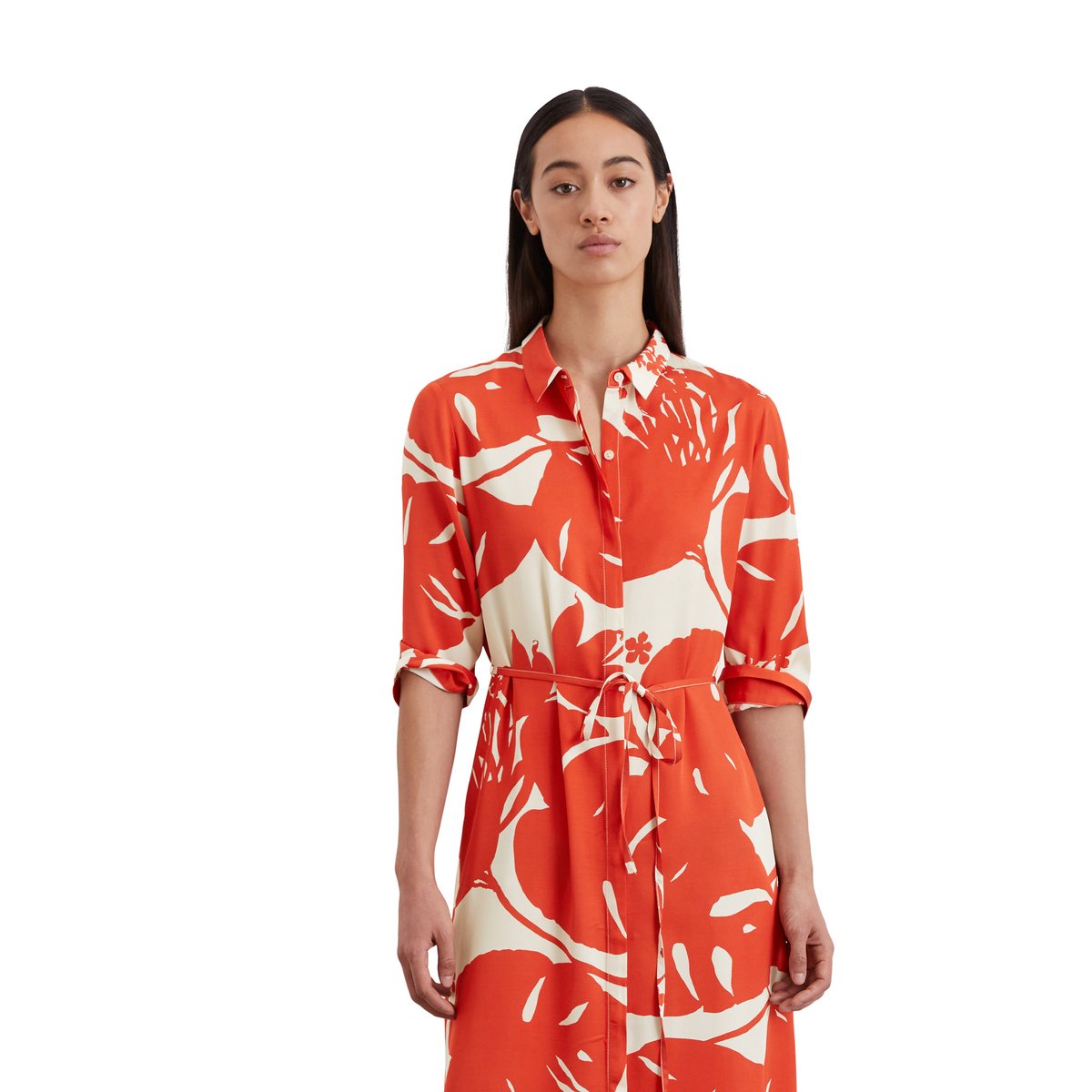 Robe chemisier regular en sergé de viscose fluide multicolor, MARC O'POLO