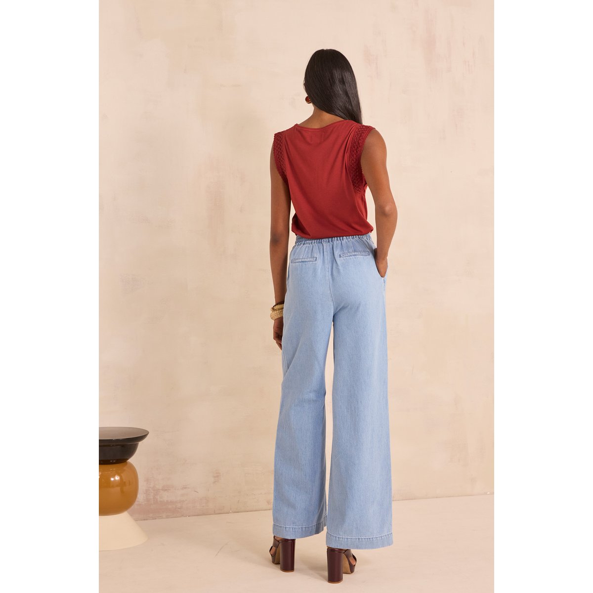 Jean large en coton SIMON pure bleached, Maison 123