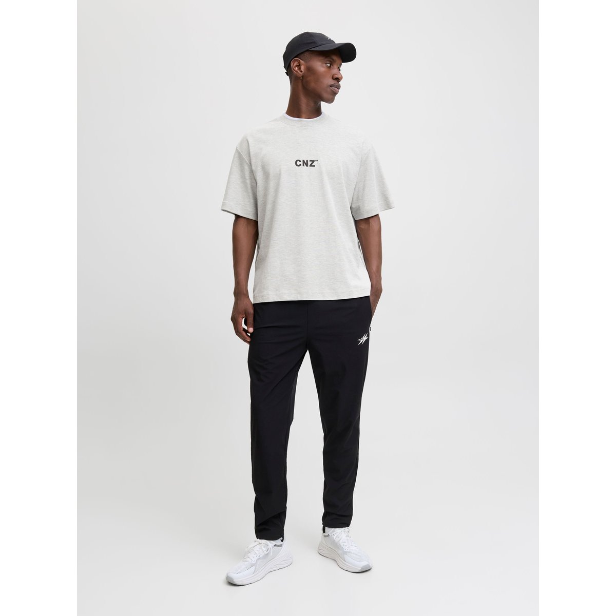 T-Shirt grise - light grey melange, JACK & JONES