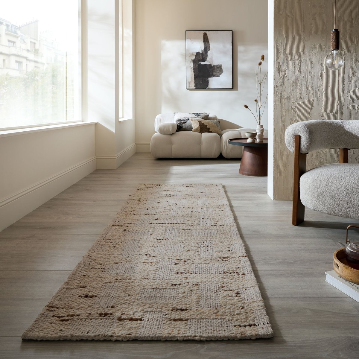 Tapis en laine de couloir ROVA beige, FLAIR RUGS