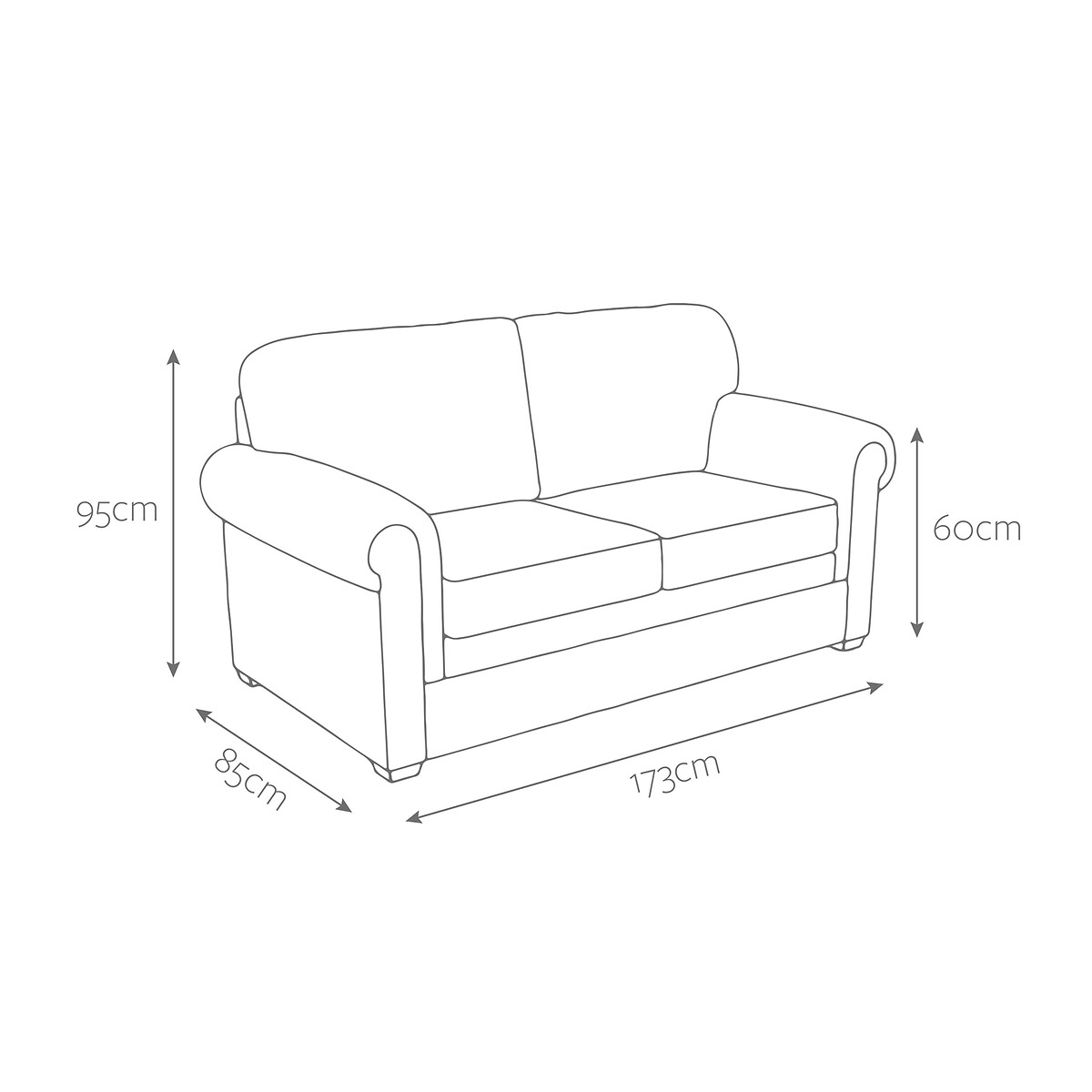 Jay-Be® Heritage Cosy Chenille 2 Seater Sofa Bed with Pocket Mattress foxy, JAY-BE