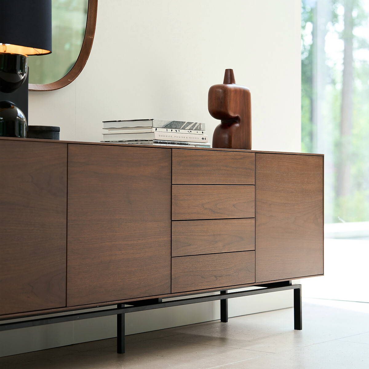 Credenza con impiallacciatura in noce, Oreko noce, AM.PM