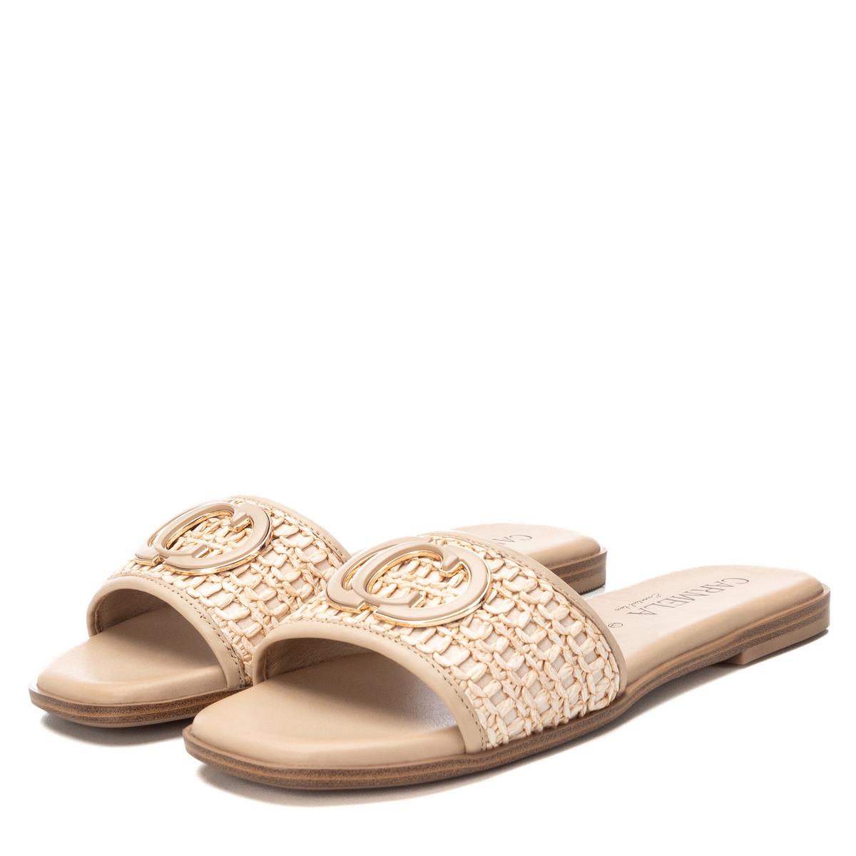 Sandale Plaine Décontractée beige, CARMELA