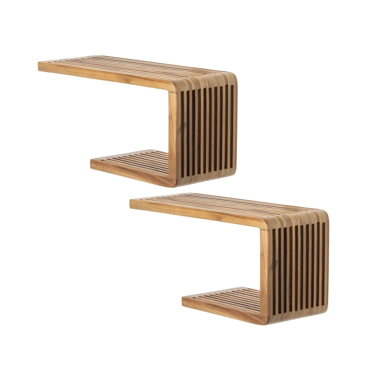 Etagère murale en bois recyclé L50 (lot de 2) - SIENA bois clair, HELLIN, DEPUIS 1862