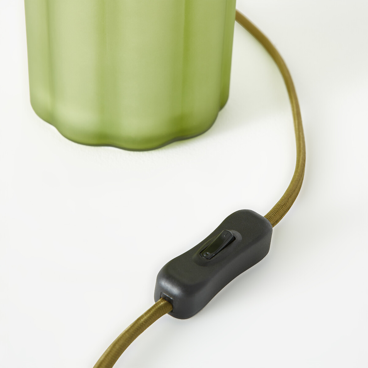 Lampe à poser, en verre coloré et opaline, JUSTYNA vert, LA REDOUTE INTERIEURS