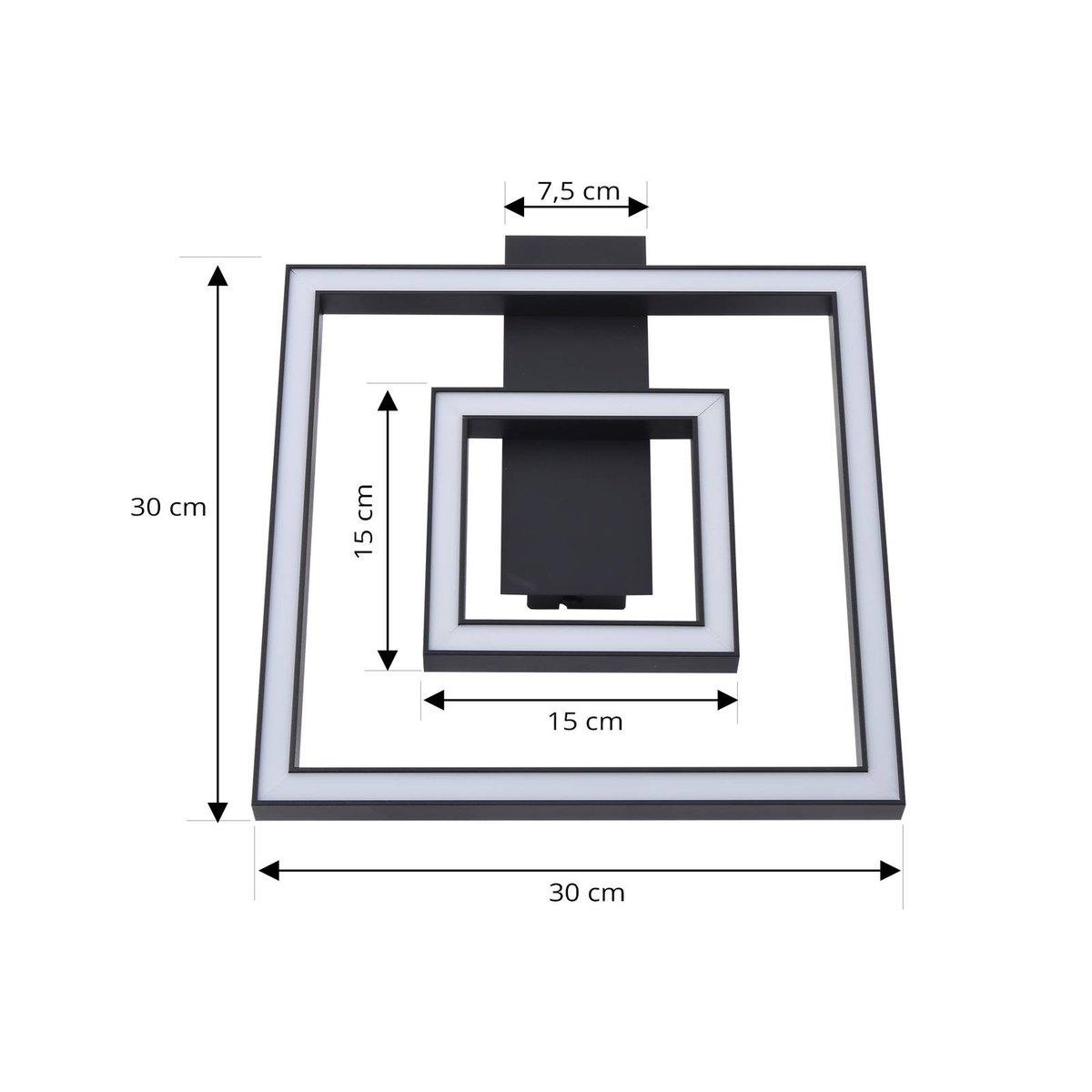 Plafonnier en aluminium moderneLED, Madamo noir, LINDBY