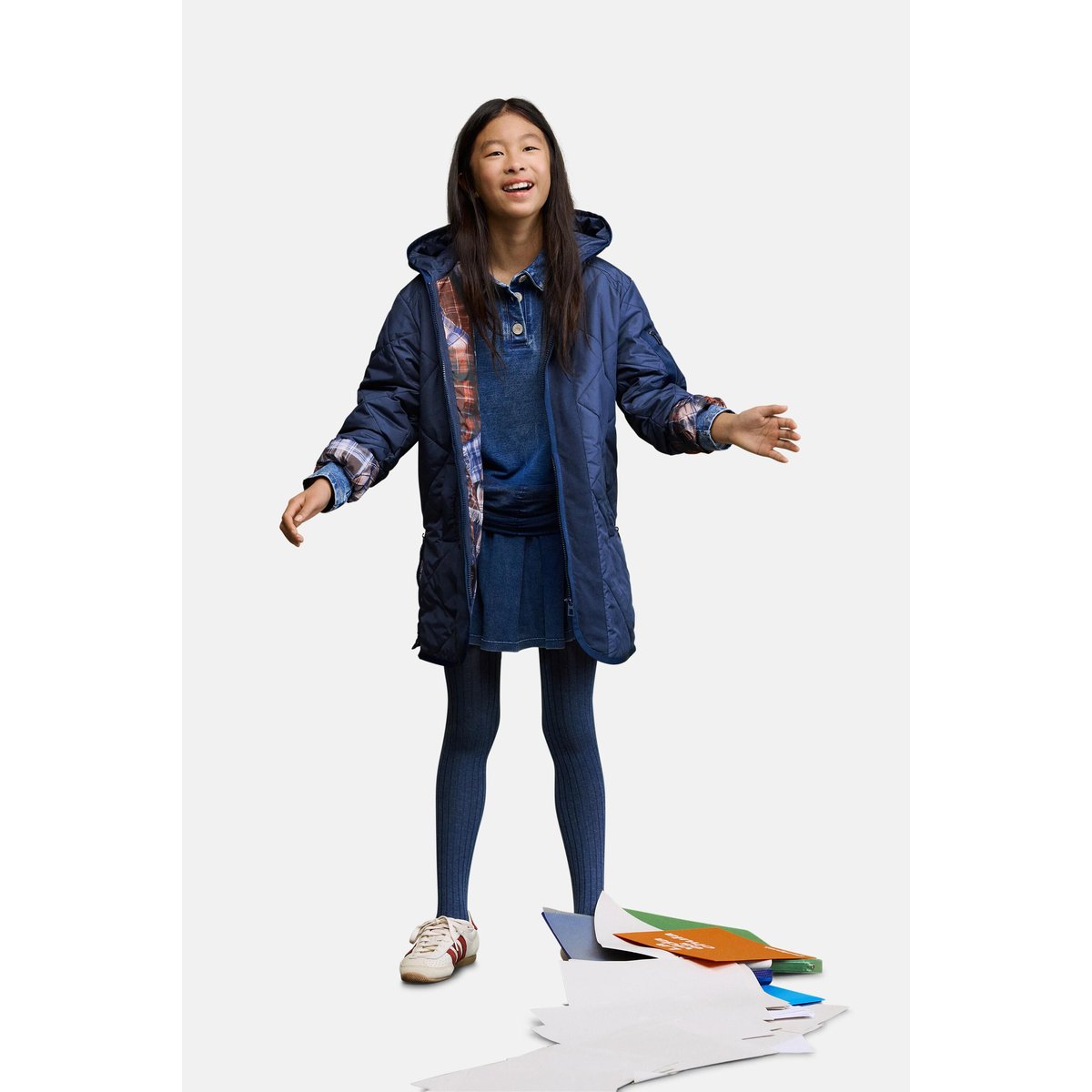 Manteau matelassé à capuche bleu, DESIGUAL