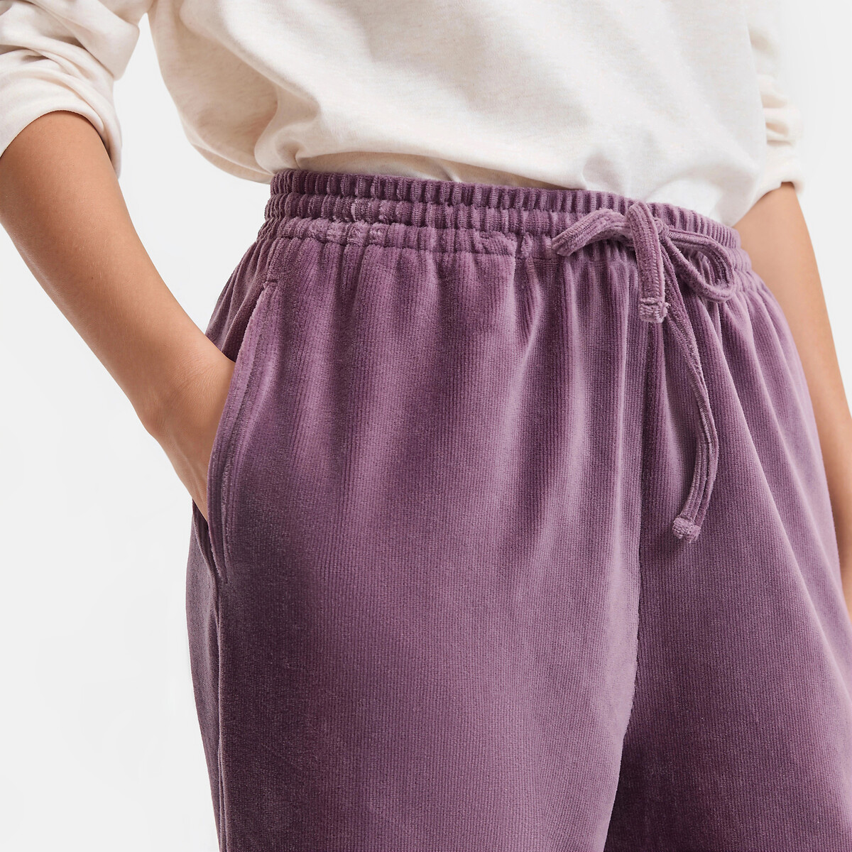 Pantalones de pijama de terciopelo higo, LA REDOUTE COLLECTIONS