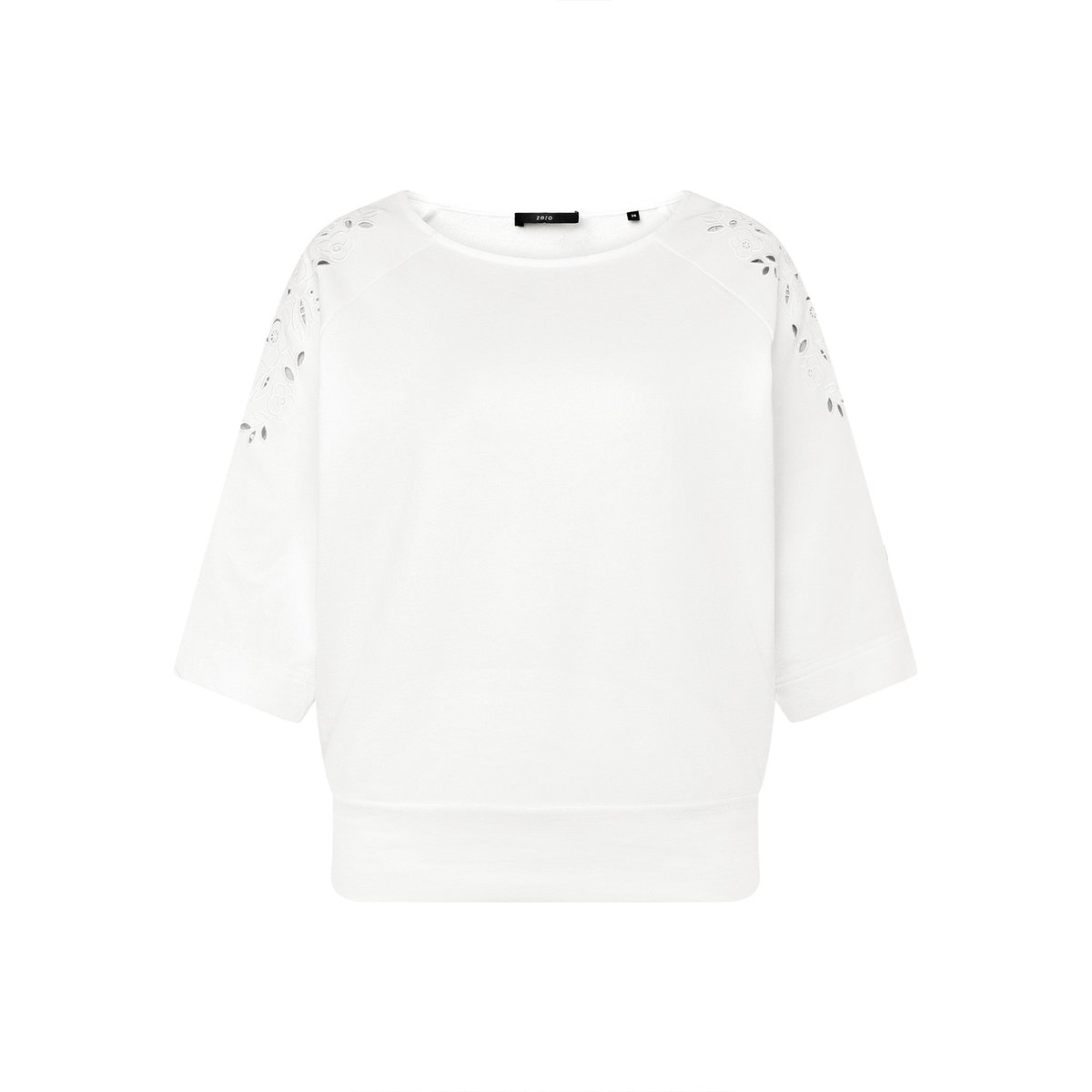 Sweat-shirt à broderies patch cream/cream, ZERO