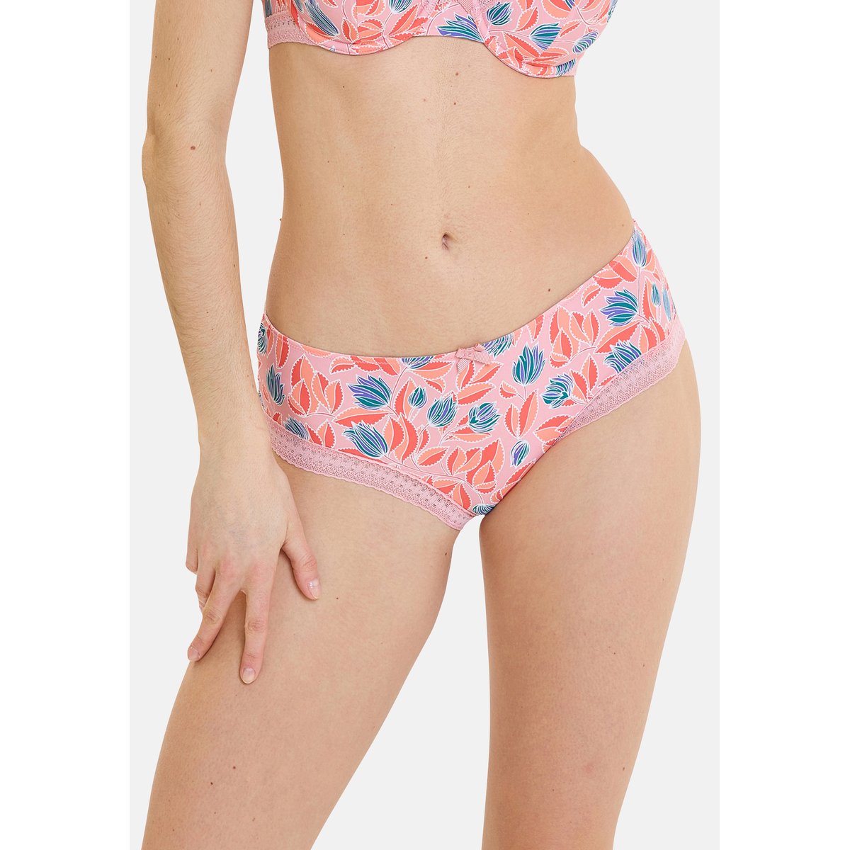 Shorty JOHANNE tulipes fond rose, BILLET DOUX