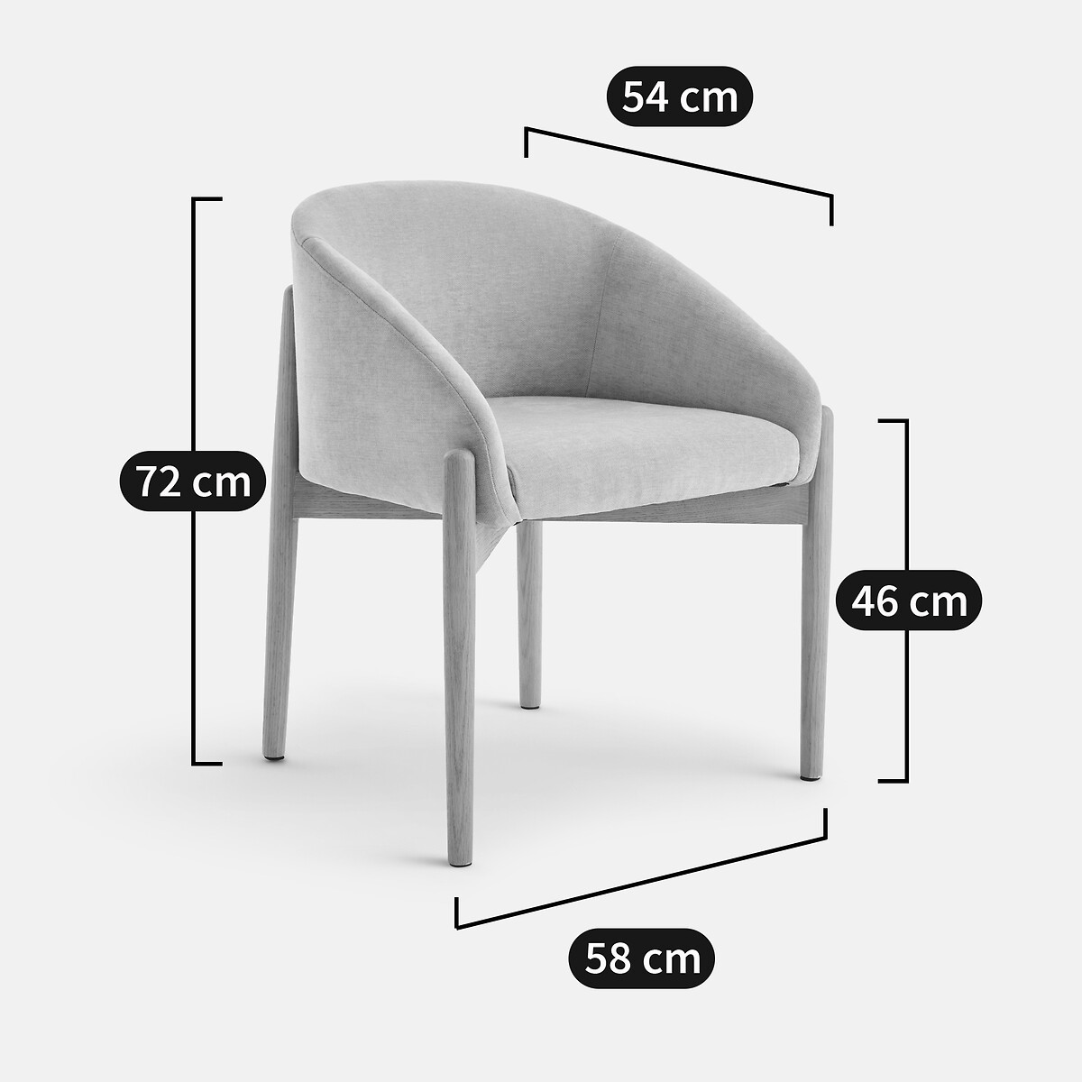 Fauteuil de table en tissu texturé, BECA céladon, LA REDOUTE INTERIEURS