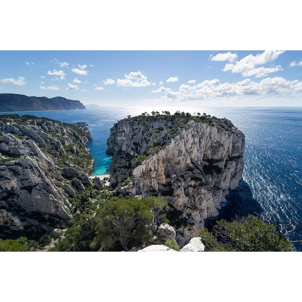 Tableau plage et calanques à cassis tableau alu dibond, HEXOA