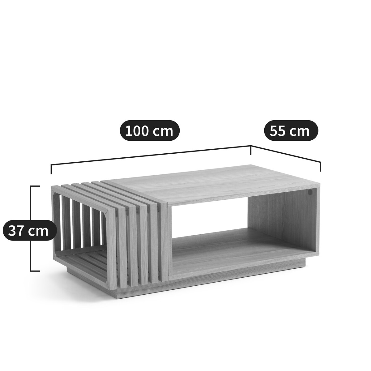 Table basse plaqué frêne, Theonie naturel, LA REDOUTE INTERIEURS