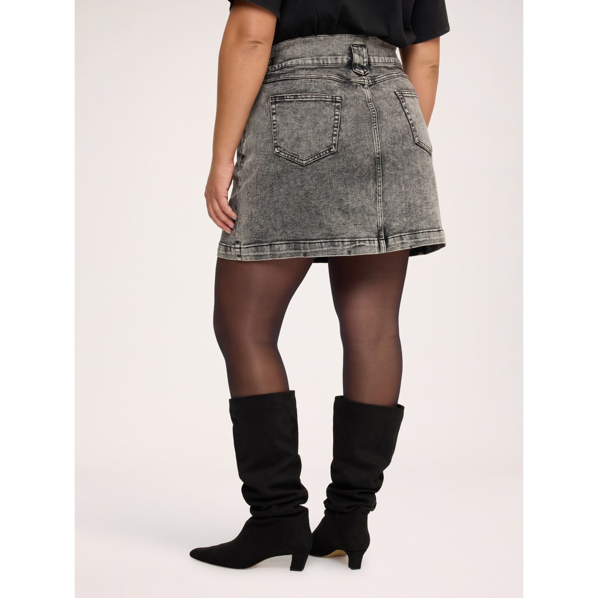 Minijupe stone washed gris, FIORELLA RUBINO