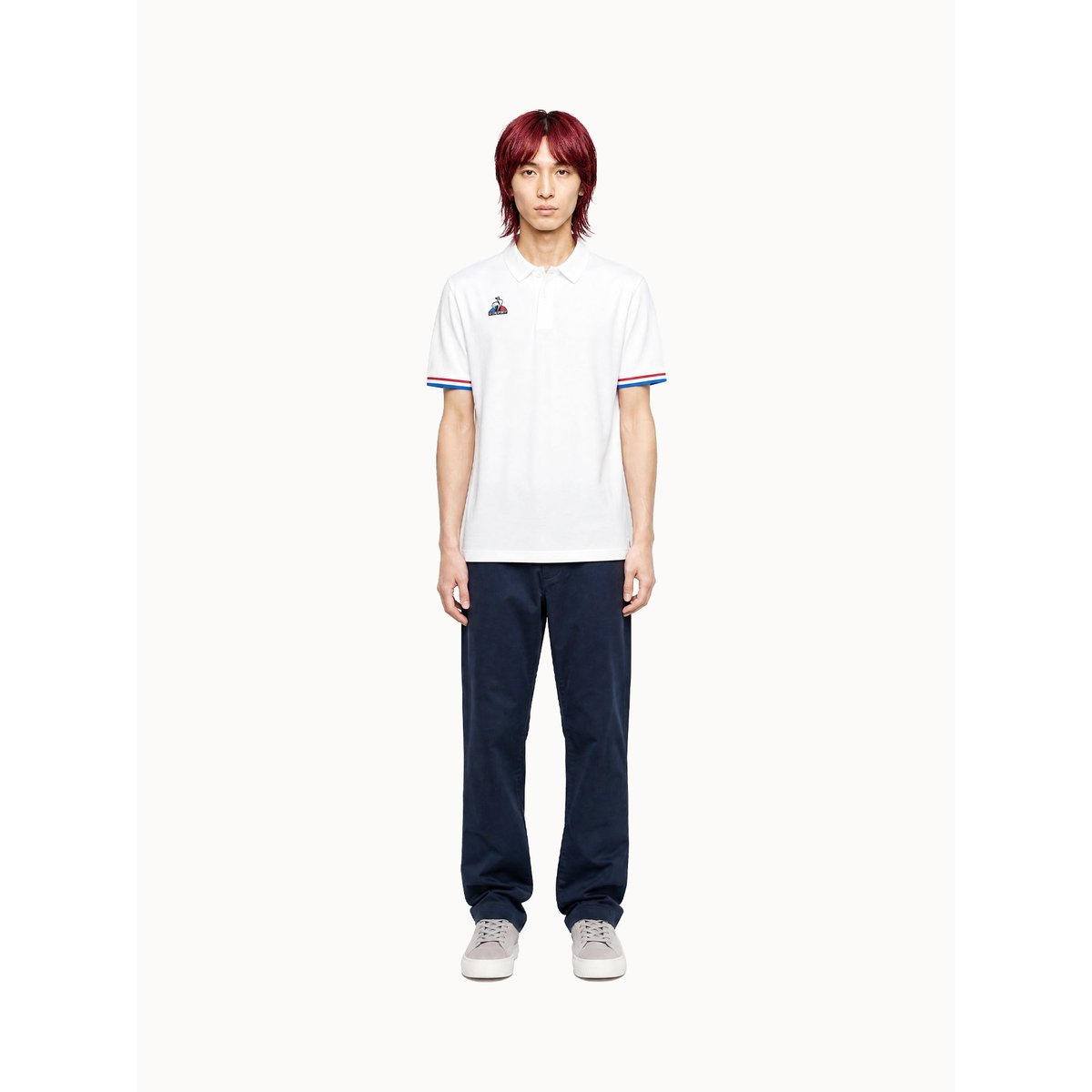 Polo avec détails tricolores Teamsport new optical white, LE COQ SPORTIF