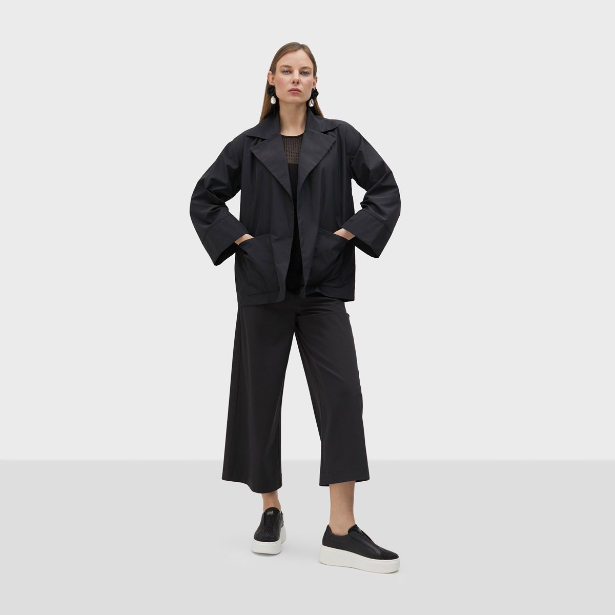 Blazer à manches Kimono longues noir, LOLA CASADEMUNT