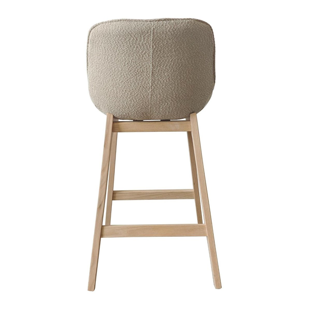 Lot de chaises d'îlot et bar en chêne et assise tissu bouclette 65cm MILK | Lot de 6 beige, MOB IN