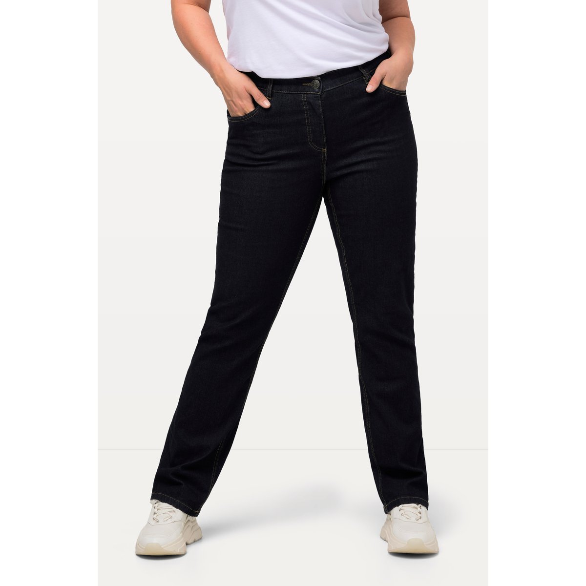 Jean Mandy coupe droite 5 poches jean bleu foncé, ULLA POPKEN