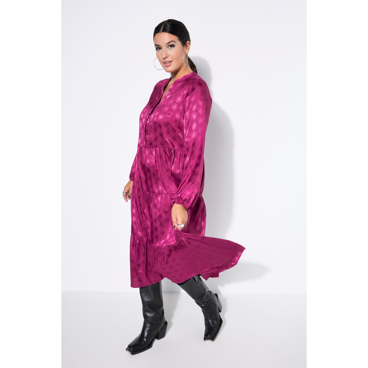 Robe maxi, imprimé rayons scintillants mûres, STUDIO UNTOLD