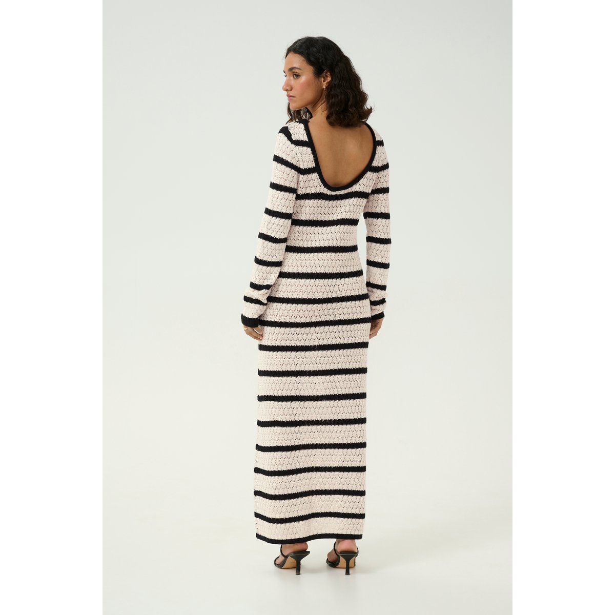 Dress beige feather gray/noir rayé, KAFFE