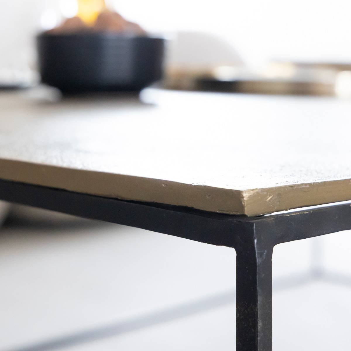 Table basse en aluminium VICTORIA noir, MADE IN MEUBLES