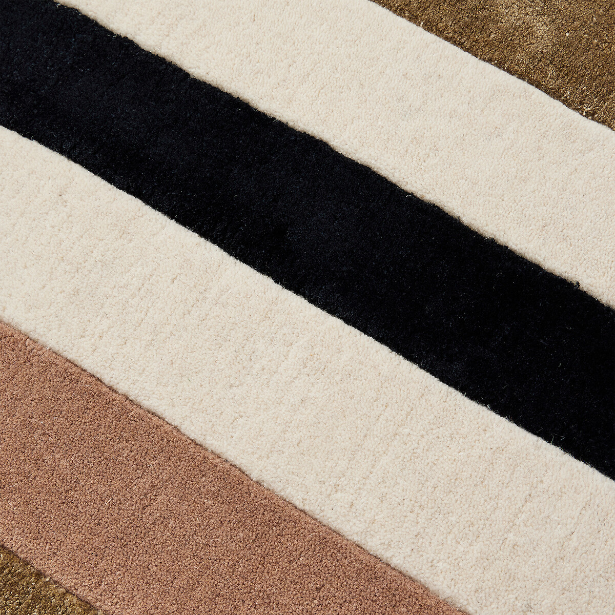 Tapis ovale, 55% viscose, 45% laine, UMBRA or, LA REDOUTE INTERIEURS