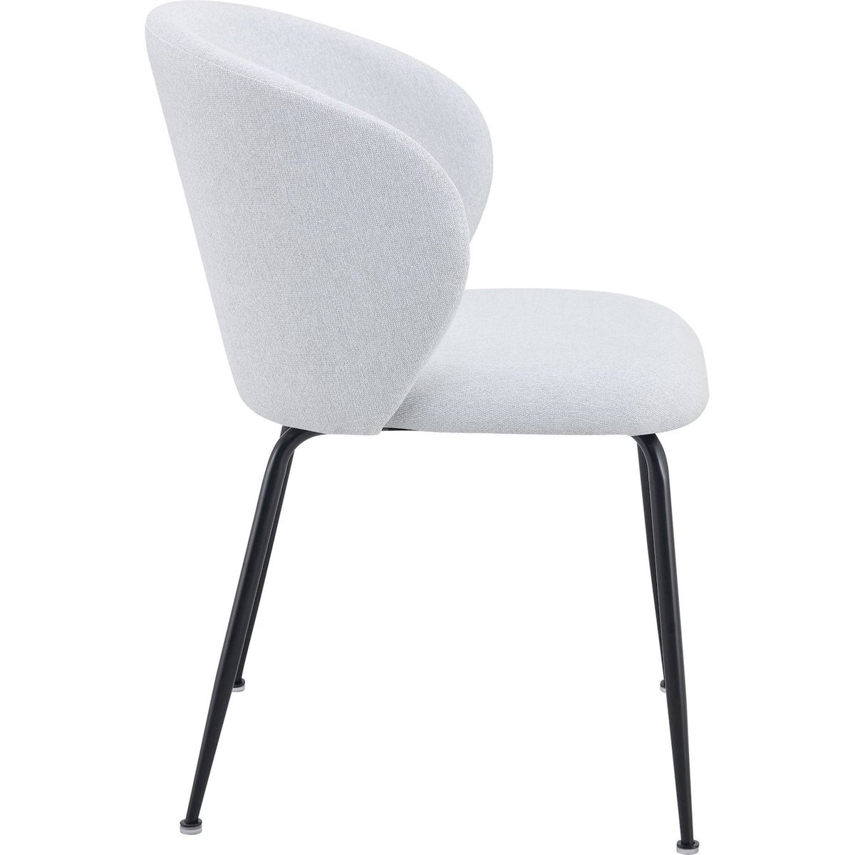 Chaise de salle à manger tissu chiné gris argenté chiné et noir, RECOLLECTION