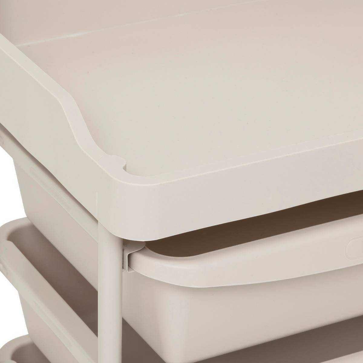 Tour de rangement 5 tiroirs avec roulettes en acier et plastique DESKOLOR beige, 5FIVE SIMPLY SMART