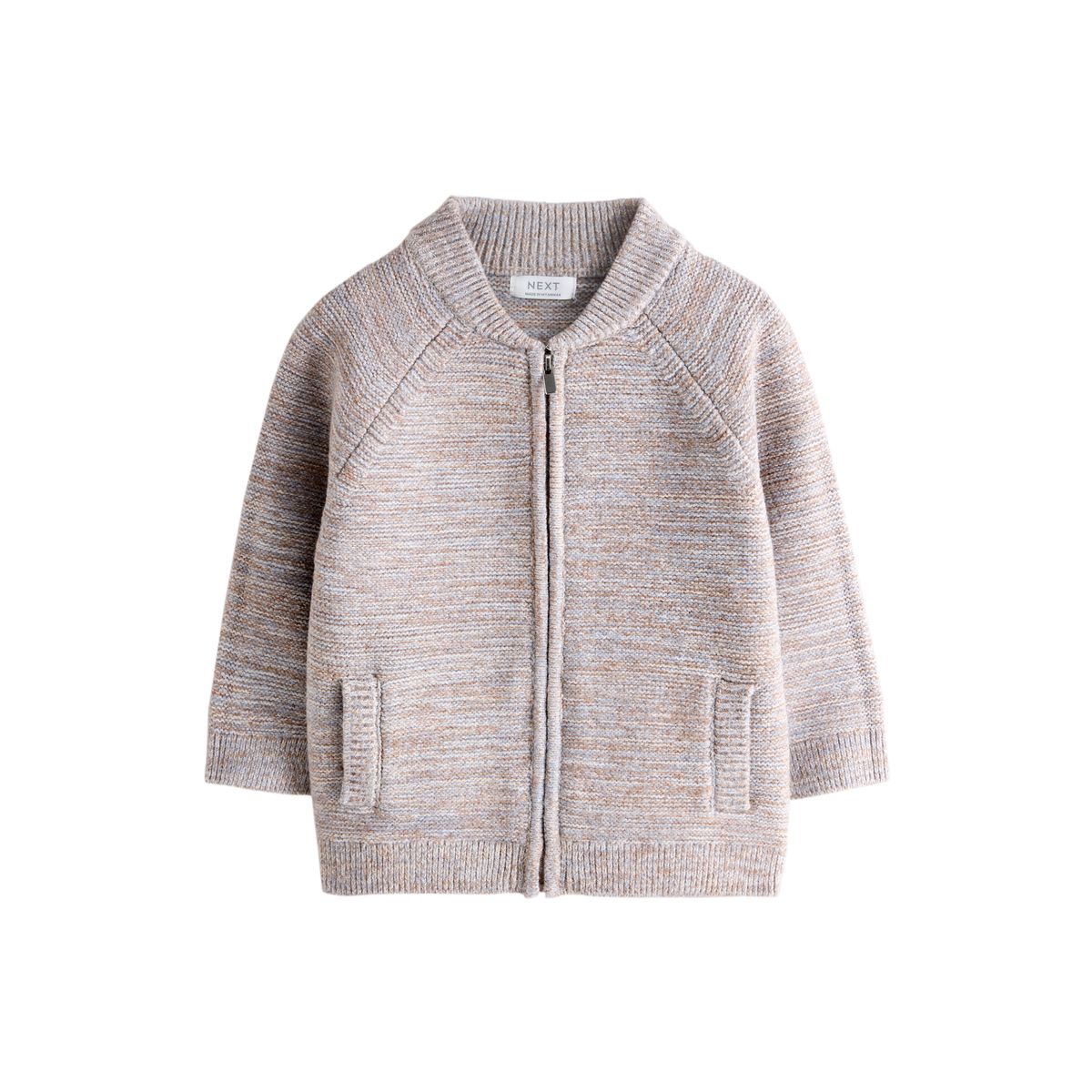 Cardigan blouson aviateur zippé torsadé naturel, NEXT