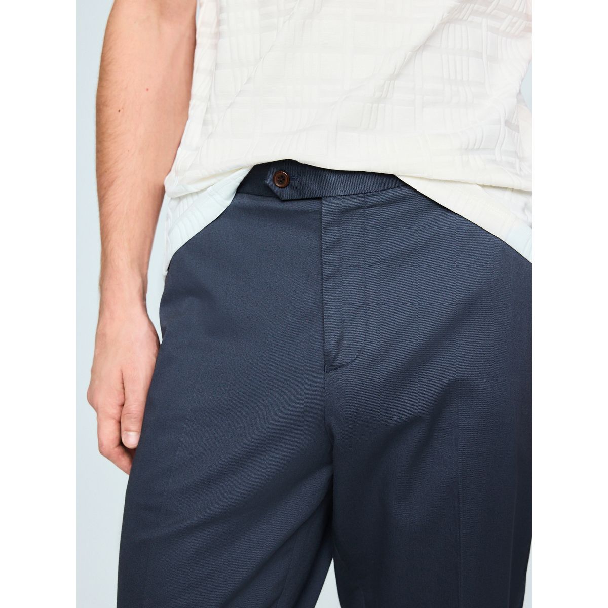 Pantalon chino habillé avec ajustement bleu, NEXT