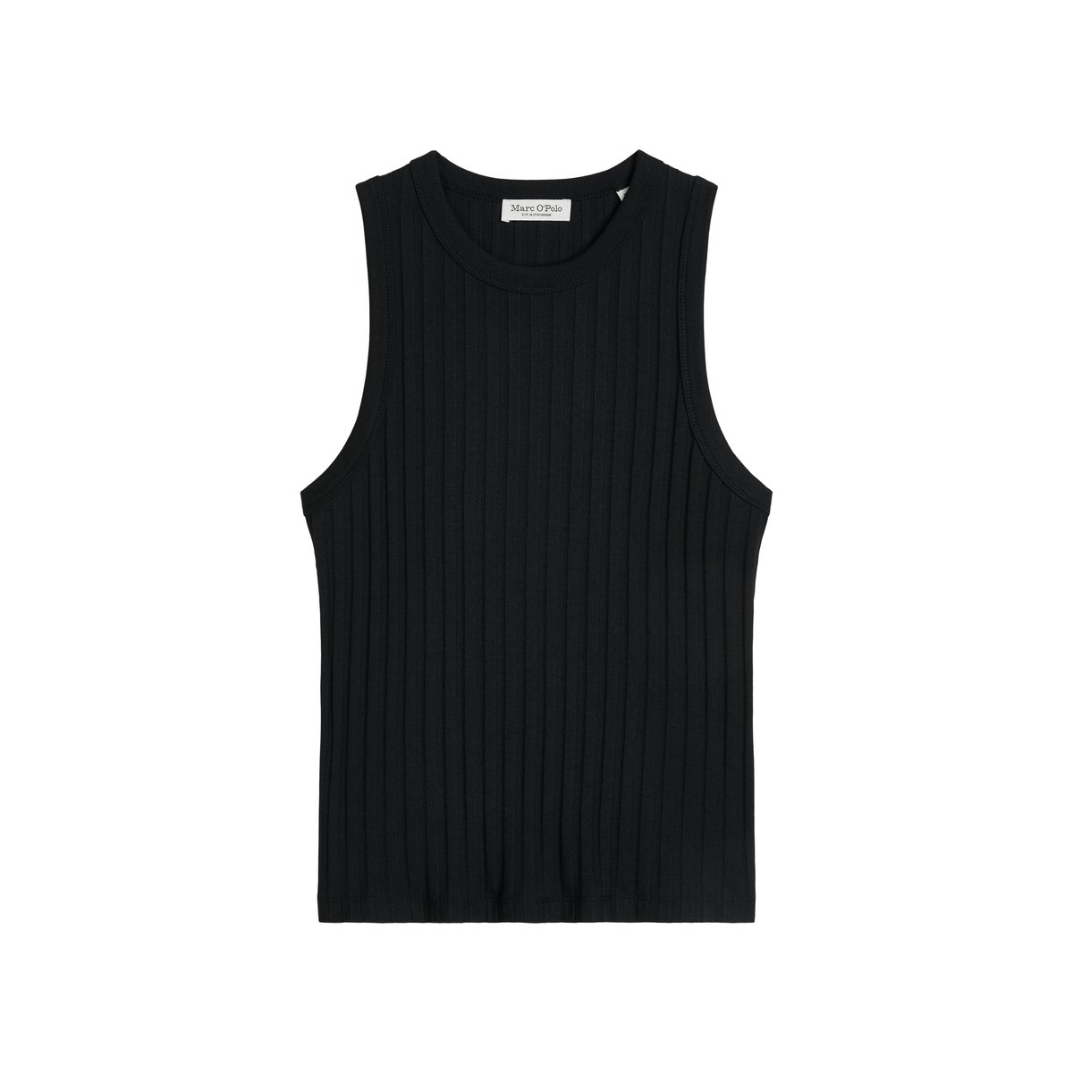 Top slim en pointelle avec TENCEL™ Modal noir, MARC O'POLO