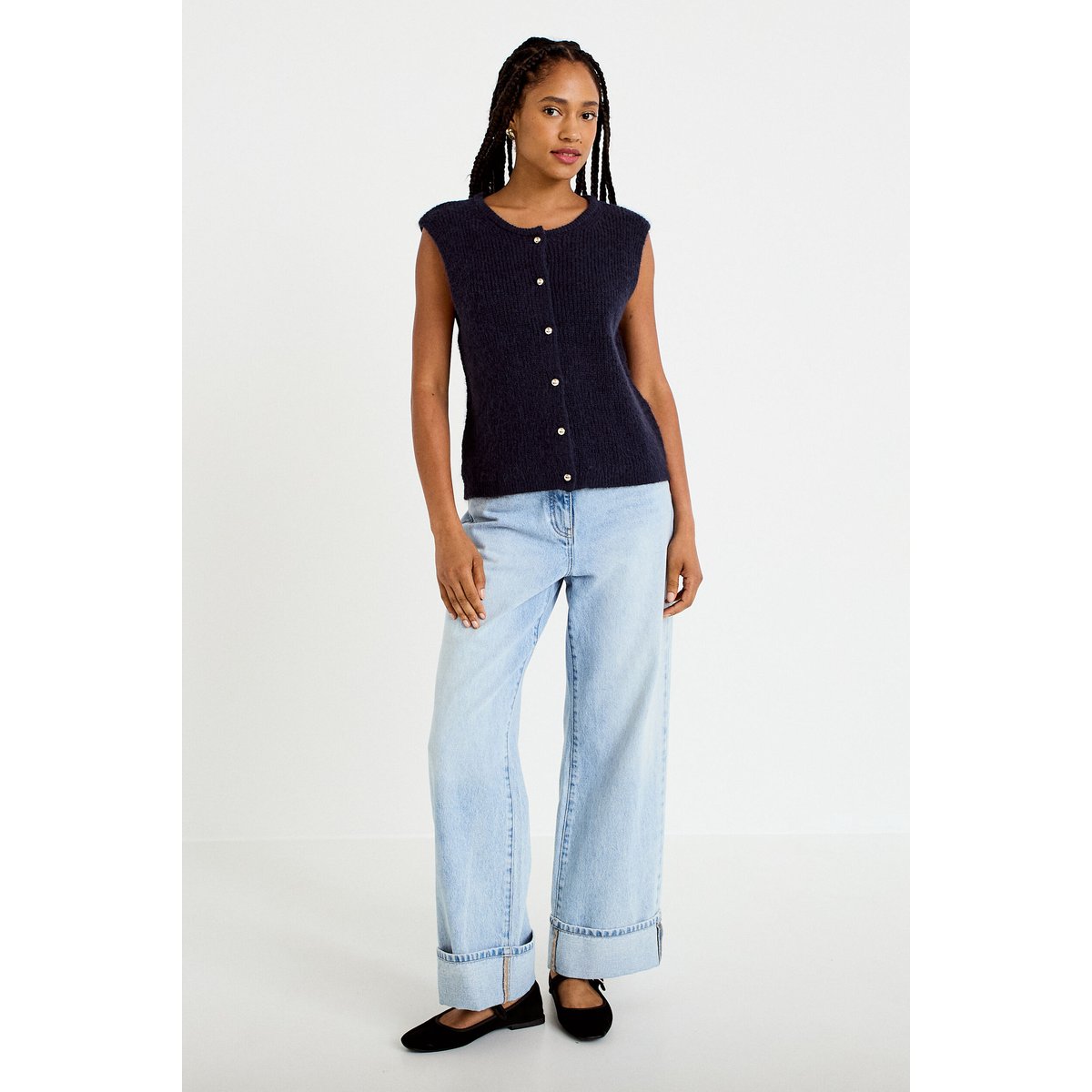 Gilet sans manches bleu marine, CACHE CACHE