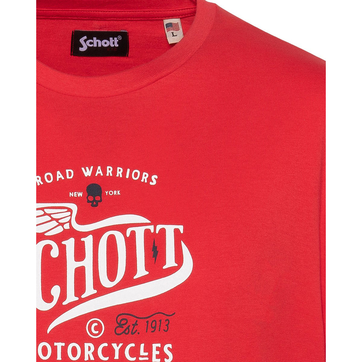T-shirt imprimé Schott Motorcycles rouge, SCHOTT